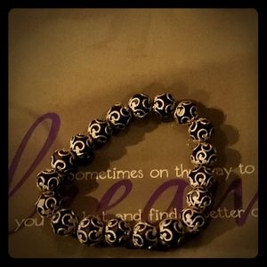 *Black silver Bracelet